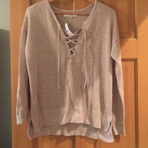 NWT loft lace up sweater